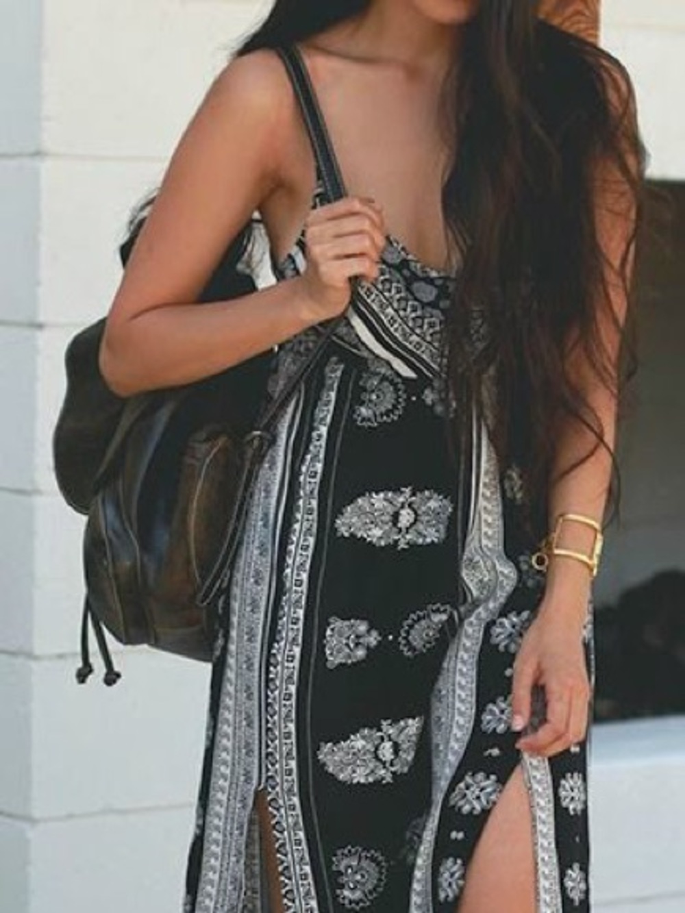 O'Neill Black and White Paisley Dress